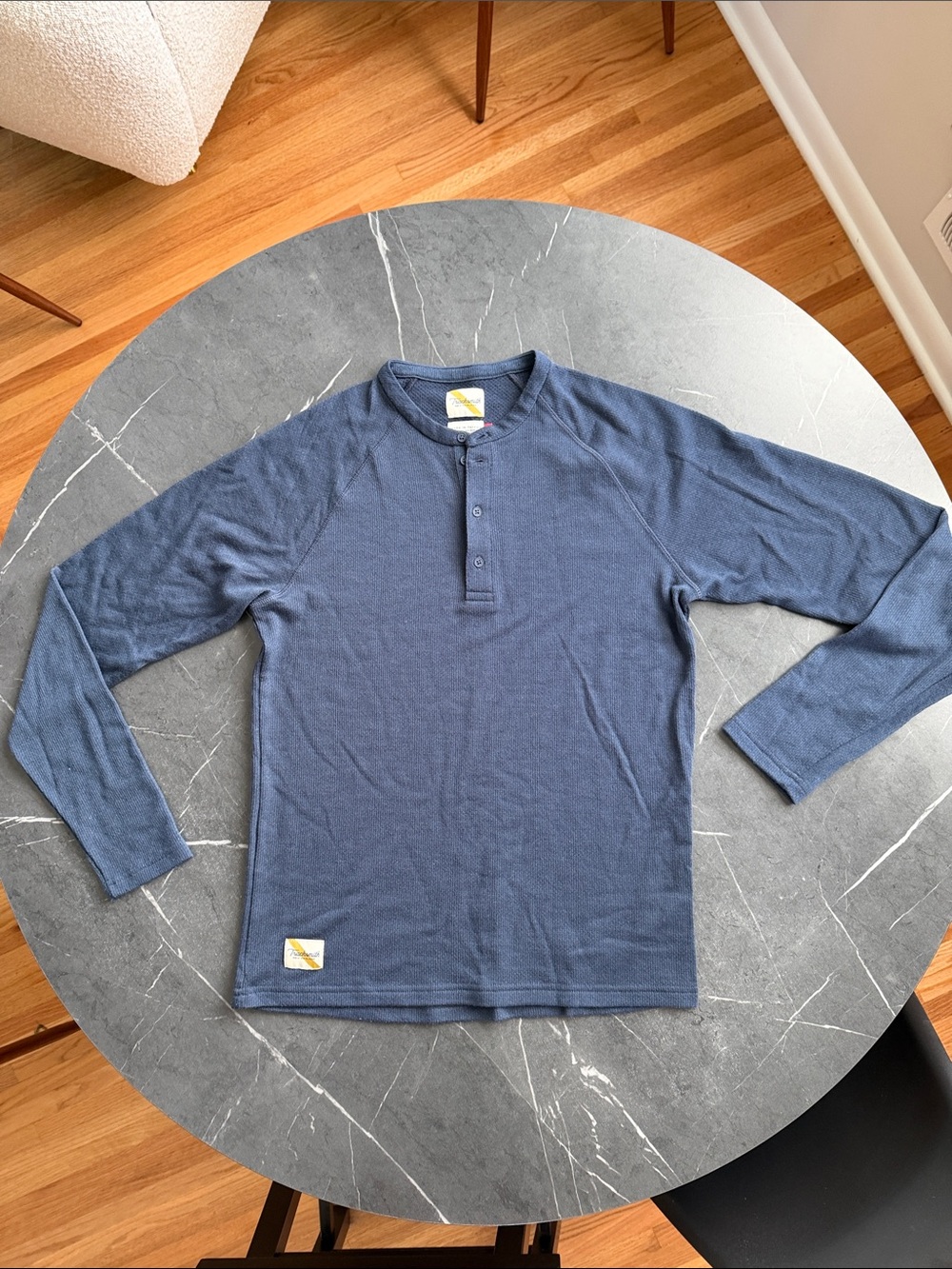 Tracksmith Navy Long-Sleeve Henley